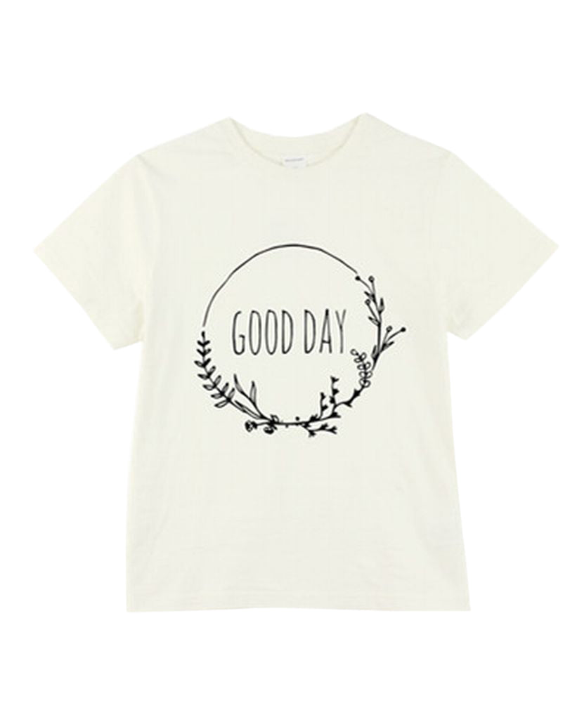 子供服 プリントTシャツ 半袖Tシャツ 女の子 男の子 キッズ G-アイボリー バリエーション画像