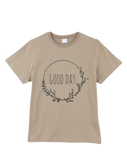 子供服 プリントTシャツ 半袖Tシャツ 女の子 男の子 キッズ G-ライトブラウン バリエーション画像