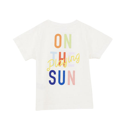 子供服 バックプリントTシャツ 半袖Tシャツ 男の子 女の子 キッズ A-ホワイト バリエーション画像
