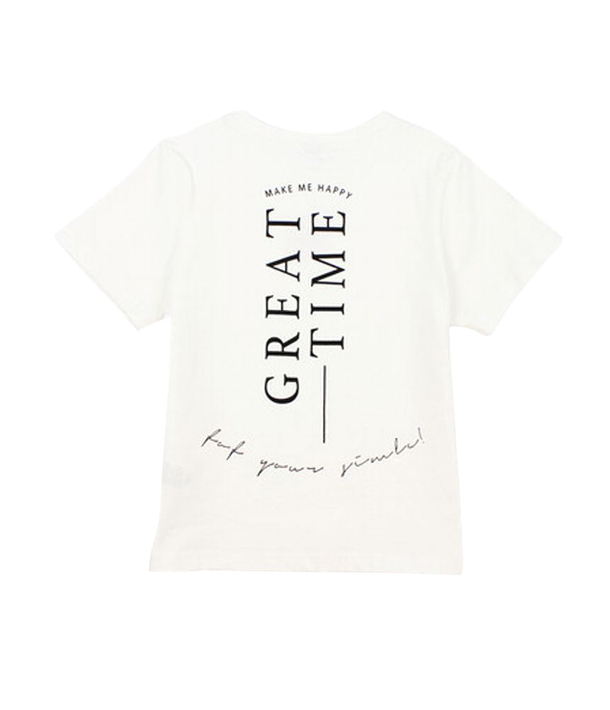 子供服 バックプリントTシャツ 半袖Tシャツ 男の子 女の子 キッズ D-ホワイト バリエーション画像