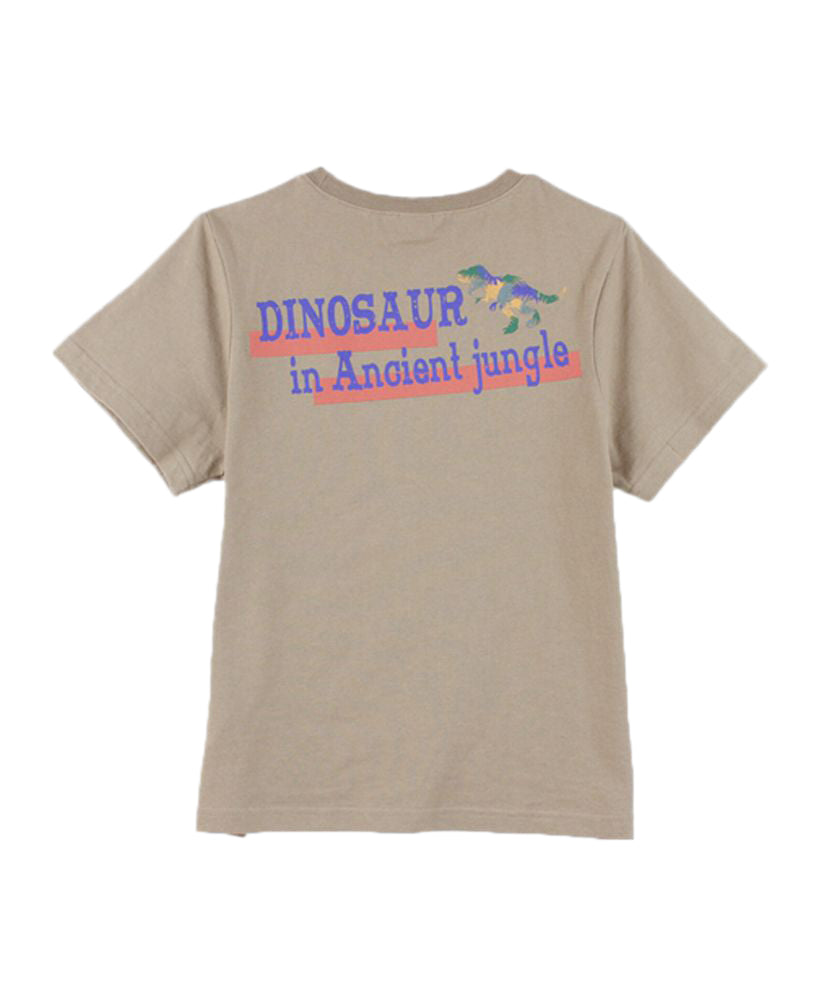 子供服 バックプリントTシャツ 半袖Tシャツ 男の子 女の子 キッズ E-ライトブラウン バリエーション画像