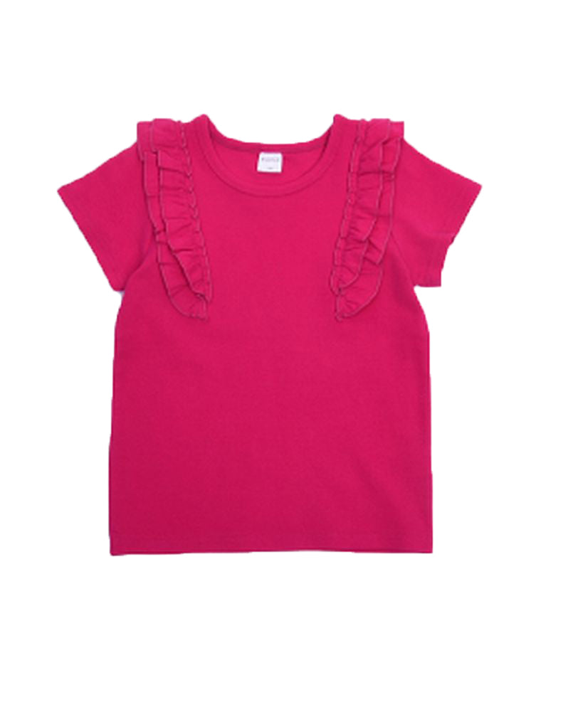 子供服 半袖 Tシャツ 女の子 ガールズ カットソー A-ルビーレッド バリエーション画像
