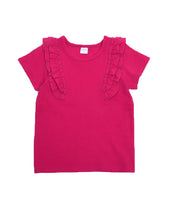 子供服 半袖 Tシャツ 女の子 ガールズ カットソー フリル トップス 衿付き バックリボン フロントリボン キッズ ジュニア 春服 夏服 かわいい 着回し ヘビロテ 丸衿 子ども プラスナオ