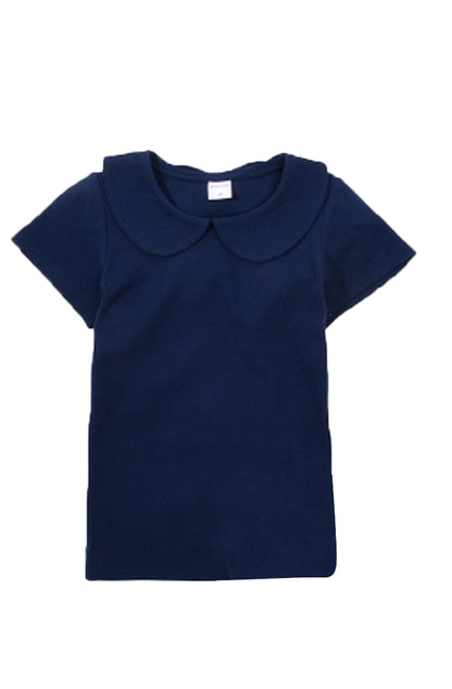 子供服 半袖 Tシャツ 女の子 ガールズ カットソー B-ネイビー バリエーション画像