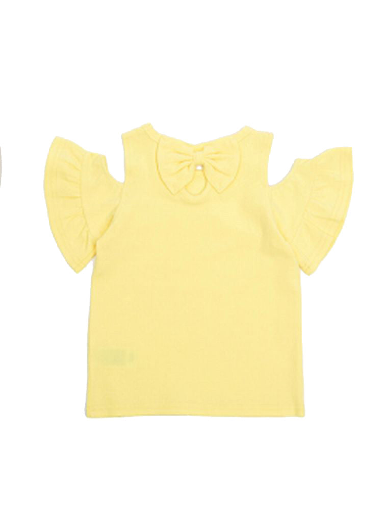 子供服 半袖 Tシャツ 女の子 ガールズ カットソー A-イエロー バリエーション画像