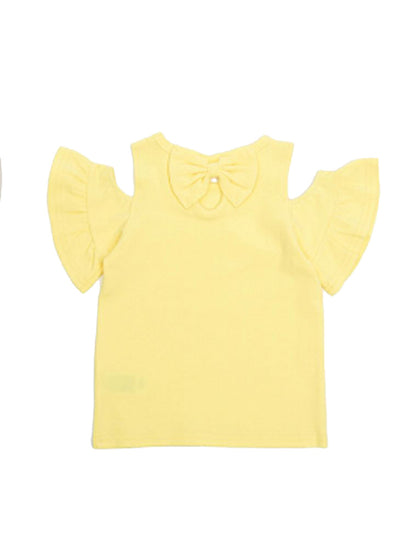 子供服 半袖 Tシャツ 女の子 ガールズ カットソー A-イエロー バリエーション画像