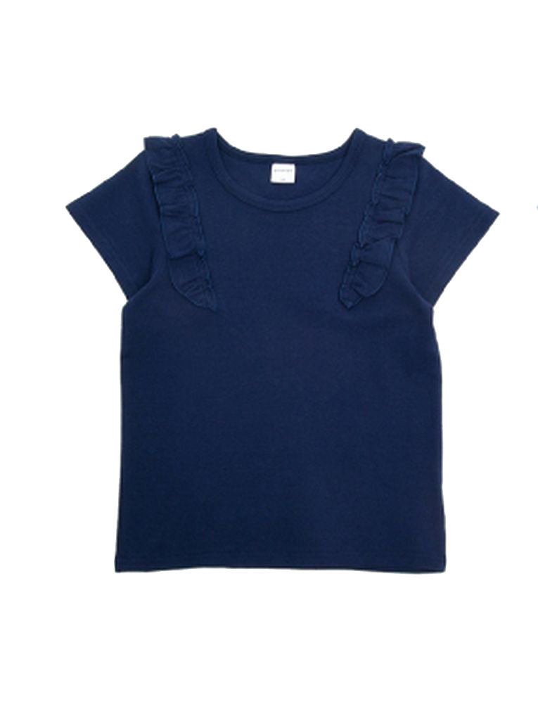 子供服 半袖 Tシャツ 女の子 ガールズ カットソー C-ネイビー バリエーション画像