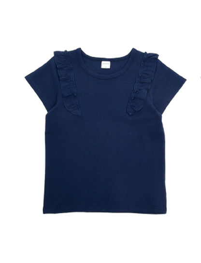 子供服 半袖 Tシャツ 女の子 ガールズ カットソー C-ネイビー バリエーション画像