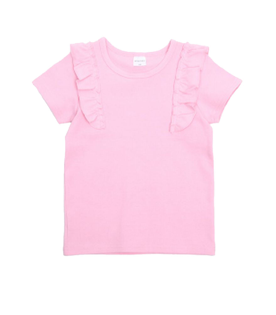 子供服 半袖 Tシャツ 女の子 ガールズ カットソー C-ピンク バリエーション画像