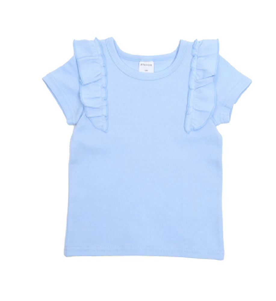 子供服 半袖 Tシャツ 女の子 ガールズ カットソー C-サックスブルー バリエーション画像