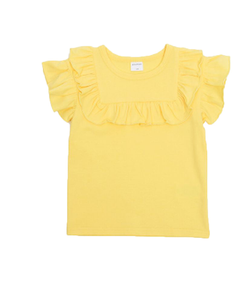 子供服 半袖 Tシャツ 女の子 ガールズ カットソー A-イエロー バリエーション画像