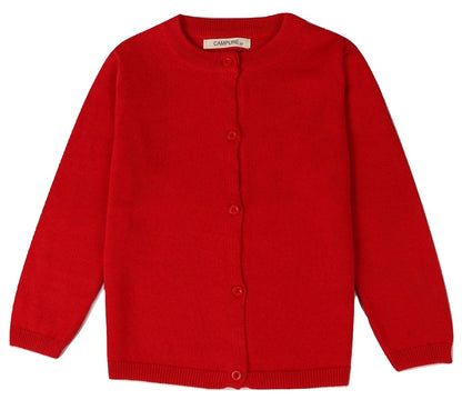 カーディガン 子供服 こども服 キッズ ベビー 長袖 レッド バリエーション画像