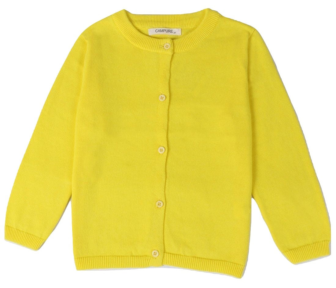 カーディガン 子供服 こども服 キッズ ベビー 長袖 イエロー バリエーション画像