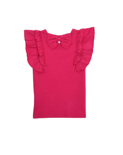 子供服 半袖 Tシャツ 女の子 ガールズ カットソー B-ルビーレッド バリエーション画像