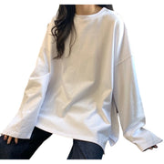 チュニック 長袖 ロングTシャツ カットソー オーバーサイズ ビッグシルエット レディース 女性 トップス 大きいサイズ ゆったり 無地 シンプル お洒落 カジュアル 婦人服
