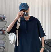 パーカー プルオーバー メンズ 紳士 男性 フード付き 半袖 シンプル カジュアル 無地 単色 デイリー 普段使い おしゃれ かっこいい スポーティー ベーシック