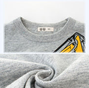 プリントTシャツ 半袖 ラウンドネック 丸首 丸襟 子供用 トップス カットソー ショベルカー 働く車 かっこいい カッコイイ 男の子 男児 キッズ 子供服 子ども服 こども服 高学年 90cm 100cm 110cm 120cm 130cm 140cm
