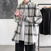 カジュアルシャツ メンズ トップス チェックシャツ 長袖 チェック柄 ブロックチェック ポケット付き 前開き ボタン 大きいサイズ カジュアル おしゃれ