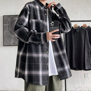 カジュアルシャツ メンズ トップス チェックシャツ 長袖 チェック柄 ブロックチェック ポケット付き 前開き ボタン 大きいサイズ カジュアル おしゃれ