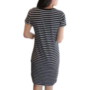 ワンピース レディース 女性 タイト Tシャツワンピース 半袖 ショート丈 膝上丈 ラウンドネック ボーダー柄 カジュアル お洒落 可愛い お出かけシーン 普段使い 大人女子