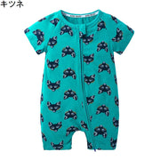 ロンパース カバーオール ツナギ 半袖 ベビー キッズ 赤ちゃん 乳幼児 新生児 子ども 子供服 ジップアップ 前開き 着脱かんたん 着せやすい 簡単お着替え 楽ちんオムツ交換 股開き ボディスーツ ジャンプスーツ ジッパー ファスナー プリント柄 シンプル カジュアル かわいい おしゃれ 普段着 部屋着 ルームウェア パジャマ ゆったり くつろぎ リラックス 女の子 男の子