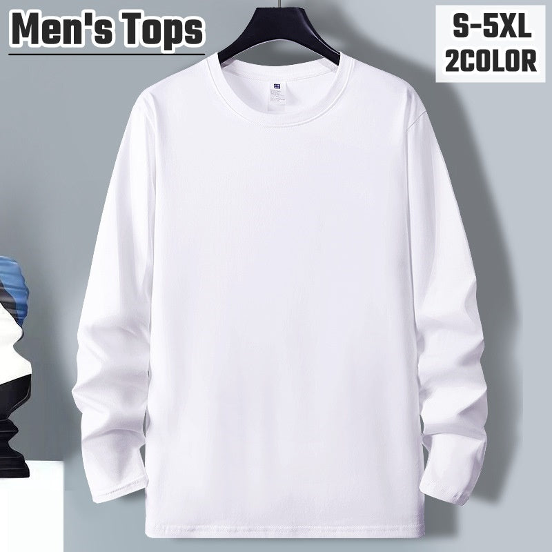 長袖Tシャツ 長袖カットソー メンズ 男性 紳士 ロンT ラウンドネック トップス 長袖 大きいサイズ シンプル 無地 単色 カジュアル 重ね着 着回し 普段使い デイリー