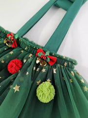 ワンピース 子供服 キッズ ベビー 女の子 キャミワンピ チュール 膝丈 ラメ 星 クリスマス 可愛い ふんわり おしゃれ パーティー イベント