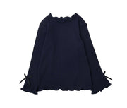 リブトップス メロウトップス カットソー 長袖 リブ メロウフリル 子供服 キッズ ジュニア フェミニン リボン 春服 春物 長袖 長袖tシャツ トップス フリル フリルトップス 女の子 ガールズ 子ども服 キッズ服 保育園 クルーネック ハイネック タートルネック 発表会 卒園式 入園式 フォーマル かわいい ガーリー