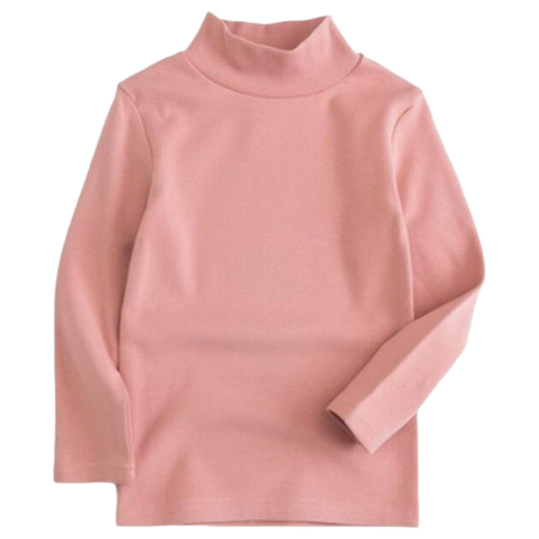 カットソー 長袖 ロングTシャツ 子供 キッズ ジュニア 女の子 男の子 トップス ハイネック 無地 単色 シンプル 秋冬 着回し 合わせやすい 子供服
