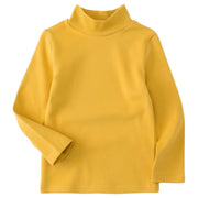 カットソー 長袖 ロングTシャツ 子供 キッズ ジュニア 女の子 男の子 トップス ハイネック 無地 単色 シンプル 秋冬 着回し 合わせやすい 子供服