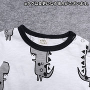 ロンパース ベビー 赤ちゃん 新生児 乳幼児 子供 キッズ 男の子 半袖 つなぎ ラウンドネック 丸首 股下ボタン 肩ボタン 恐竜柄 可愛い お洒落 子ども服