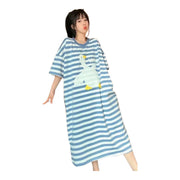 ルームウェア ワンピース Tシャツワンピース レディース 女性 ゆったり オーバーサイズ ロング丈 ラウンドネック ボーダー柄 カジュアル パジャマ 寝巻き 寝間着 リラックスウェア お洒落 婦人服