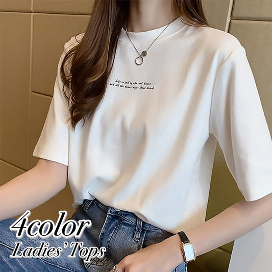 Tシャツ 半袖 レディース トップス 単品 英字 商品画像