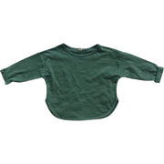 ロングTシャツ カットソー ベビー キッズ 子供用 女の子 男の子 トップス 長袖 ラウンドネック ラウンドカット 無地 単色 シンプル お洒落 お出かけ 普段使い 女児 男児 子供服