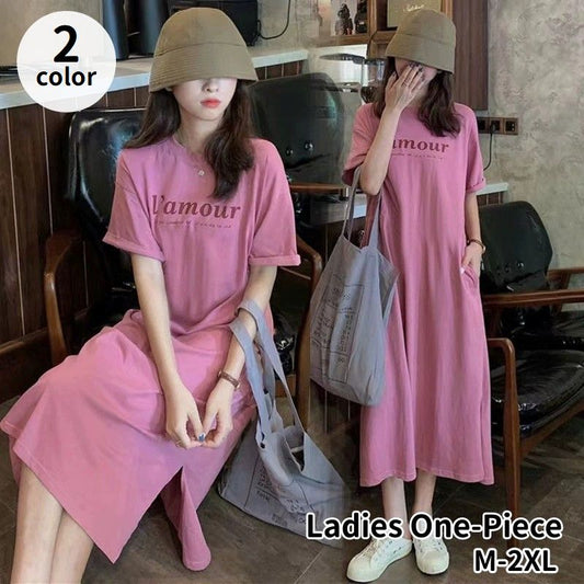 Tシャツワンピース 半袖 レディース 婦人服 女性 ミモレ丈 商品画像