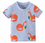 Tシャツ カットソー 半袖 キッズ ベビー 男の子 丸襟 プリント柄 恐竜 ダイナソー シンプル カジュアル おしゃれ かわいい お出かけ 子供用 子供服 80-130cm