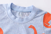 Tシャツ カットソー 半袖 キッズ ベビー 男の子 丸襟 プリント柄 恐竜 ダイナソー シンプル カジュアル おしゃれ かわいい お出かけ 子供用 子供服 80-130cm