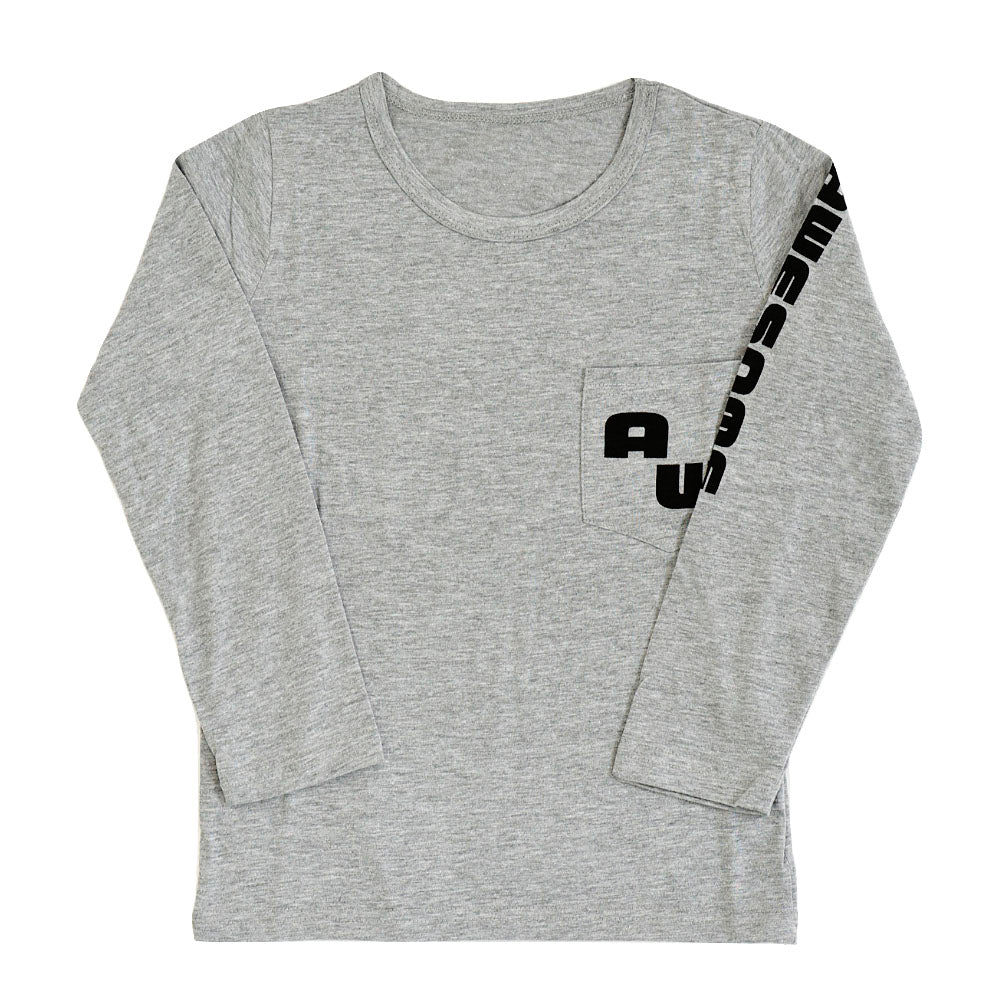 長袖Tシャツ カットソー ロンT プリントTシャツ ロゴ カジュアル グレー バリエーション画像