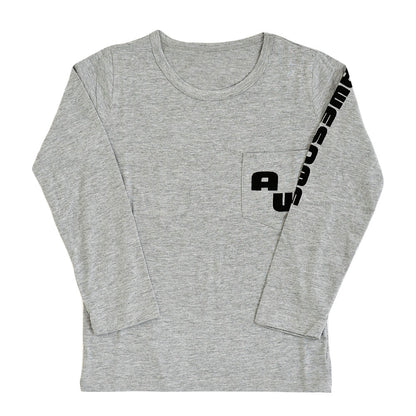 長袖Tシャツ カットソー ロンT プリントTシャツ ロゴ カジュアル グレー バリエーション画像