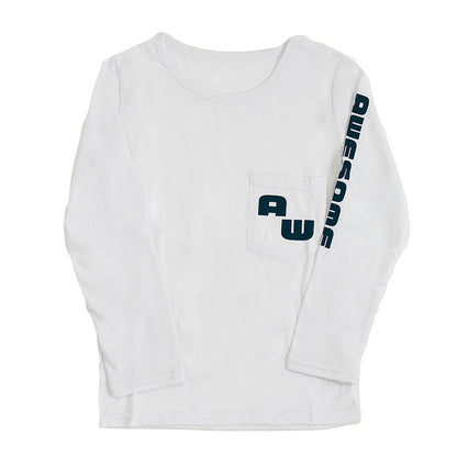 長袖Tシャツ カットソー ロンT プリントTシャツ ロゴ カジュアル ホワイト バリエーション画像