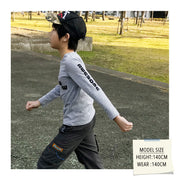 長袖Tシャツ カットソー ロンT プリントTシャツ ロゴ カジュアル 子供服 男の子 女の子 男児 女児 トップス プリント クルーネック 可愛い おしゃれ
