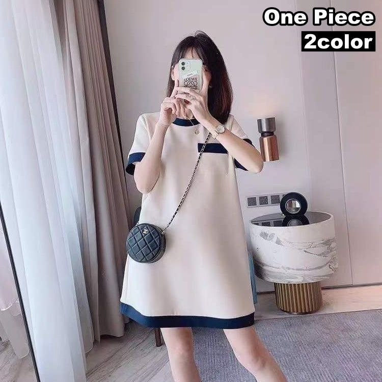 ワンピース ショート丈 半袖 レディース 女性 ミニ丈 チュニックワンピ Tシャツワンピ 胸ポケット シンプル カジュアル かわいい 婦人服