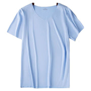 カットソー Tシャツ 半袖 シームレス 薄手 メンズ 紳士用 男性 トップス インナー Vネック カットオフ アウターに響きにくい シンプル 無地 単色 タイト フィット スリム 着回し おしゃれ かっこいい カジュアル デイリー 普段使い 大きいサイズ