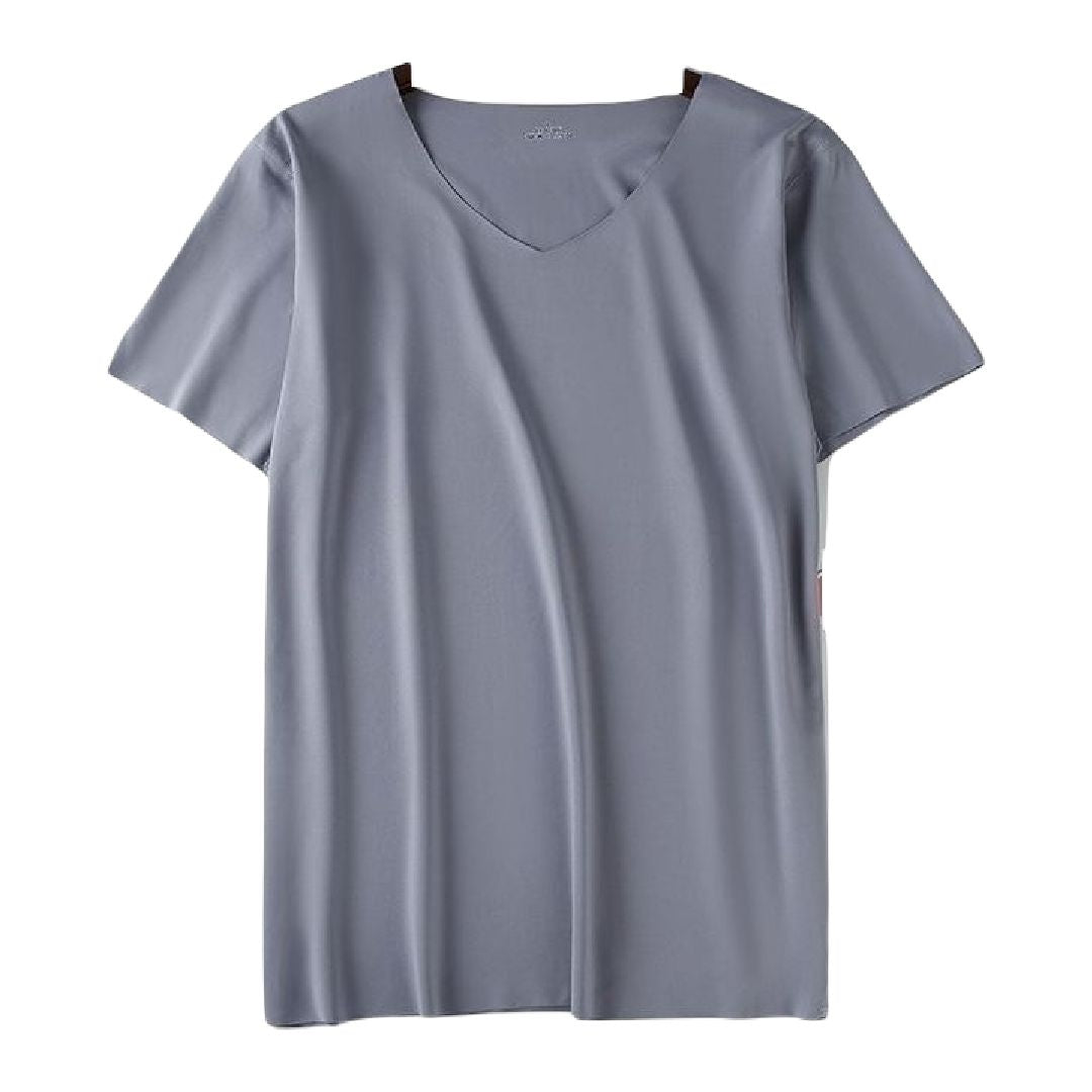 カットソー Tシャツ 半袖 シームレス 薄手 メンズ 紳士用 男性 トップス インナー Vネック カットオフ アウターに響きにくい シンプル 無地 単色 タイト フィット スリム 着回し おしゃれ かっこいい カジュアル デイリー 普段使い 大きいサイズ