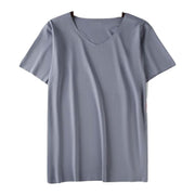 カットソー Tシャツ 半袖 シームレス 薄手 メンズ 紳士用 男性 トップス インナー Vネック カットオフ アウターに響きにくい シンプル 無地 単色 タイト フィット スリム 着回し おしゃれ かっこいい カジュアル デイリー 普段使い 大きいサイズ