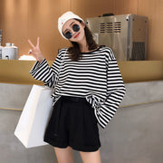 カットソー Tシャツ ロンT 長袖 ボーダー レディース 女性 トップス プルオーバー 大きいサイズ ボートネック ドロップショルダー カジュアル 可愛い