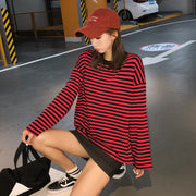カットソー Tシャツ ロンT 長袖 ボーダー レディース 女性 トップス プルオーバー 大きいサイズ ボートネック ドロップショルダー カジュアル 可愛い