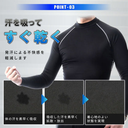 送料無料 コンプレッションウェア スポーツ用インナー メンズインナー 長袖 丸首 商品画像5