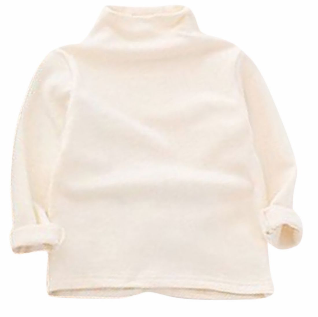 カットソー 長袖 Tシャツ ハイネック ロンT 子供服 クリーム バリエーション画像