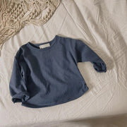 カットソー 長袖 ロングTシャツ 子供 キッズ ベビー 女の子 男の子 トップス ラウンドネック 無地 シンプル 着回し 合わせやすい 子供服